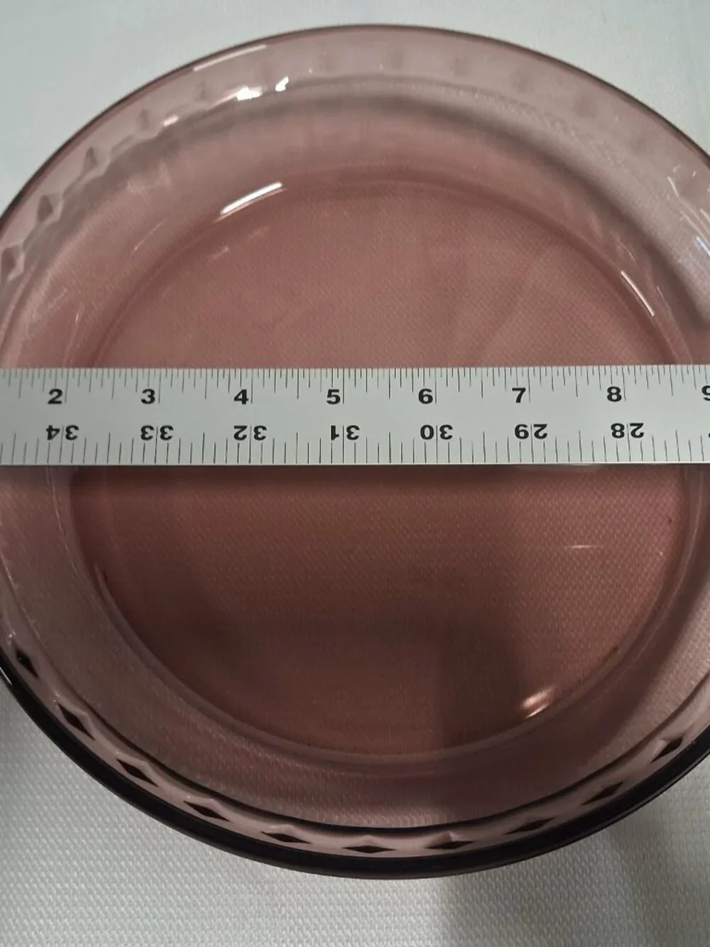 Vintage PRYEX 229 Cranberry 9.5in Fluted Crimped Edge Pie Plate